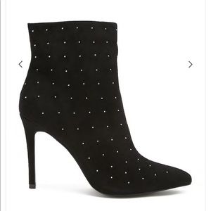 Gold Studded Black Stiletto Booties